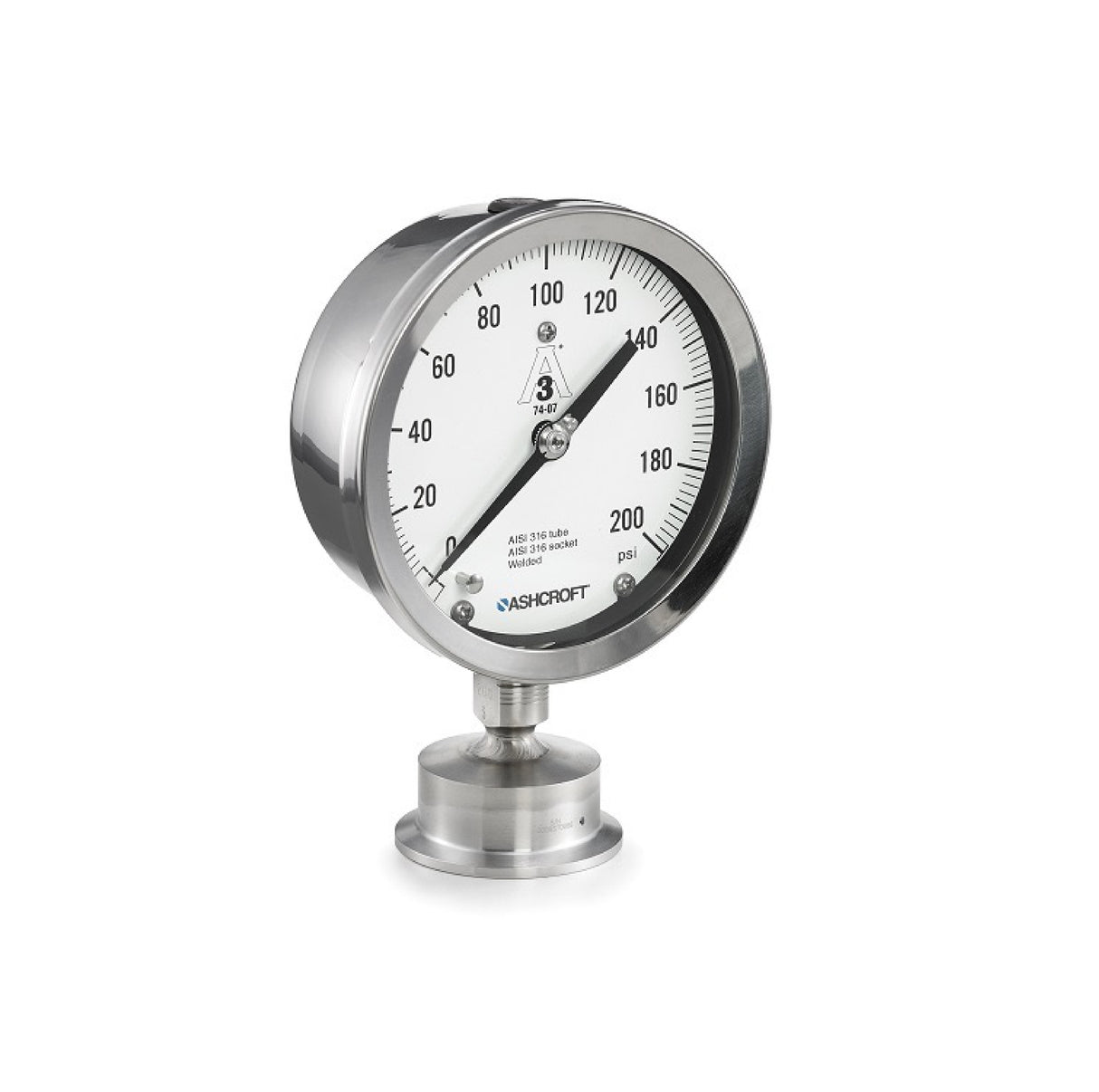 Manómetro Sanitario 2 1/2" de 0 - 100 psi Ashcroft